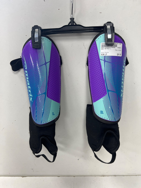 Vist Large View of Product Image Which is Used MATRIX Soccer Shin Guards Adult Purple LG