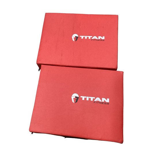 Vist Large View of Product Image Which is Used Titan Fitness Equipment Mat Red