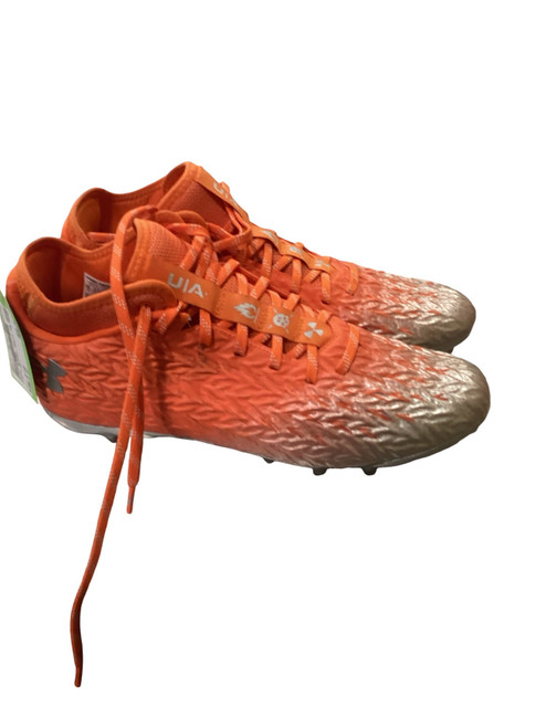 Vist Large View of Product Image Which is Used Under Armour Adult FB Cleats Orange Senior 11
