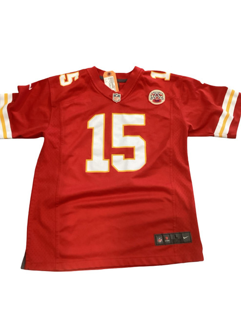 Vist Large View of Product Image Which is Used Nike PAT MAHOMES CHIEFS JERSEY FB Top Youth Red LG