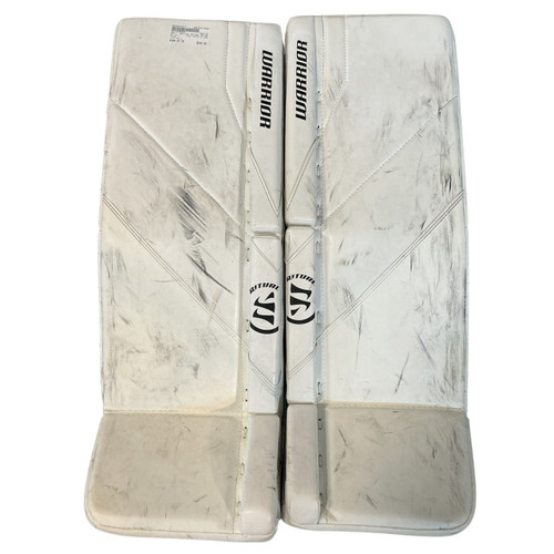 Vist Large View of Product Image Which is Used Warrior RITUAL G7 PADS Goalie Leg Pads Junior White 28"