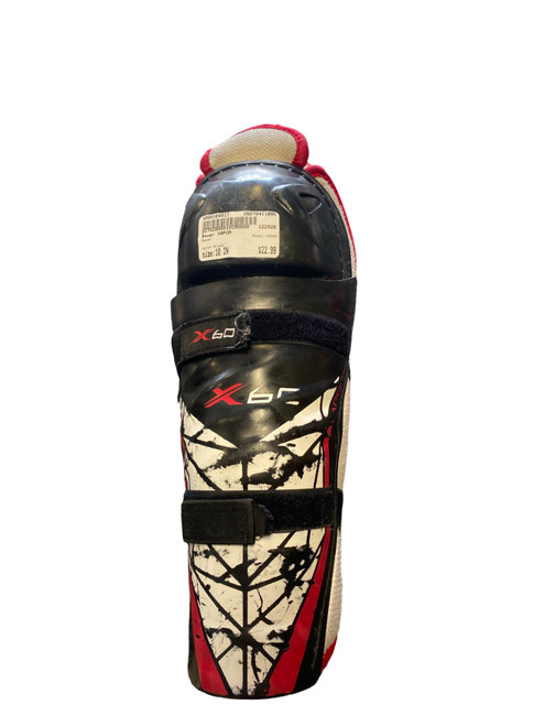 Vist Large View of Product Image Which is Used Bauer VAPOR Junior Shin Guards Black 10"