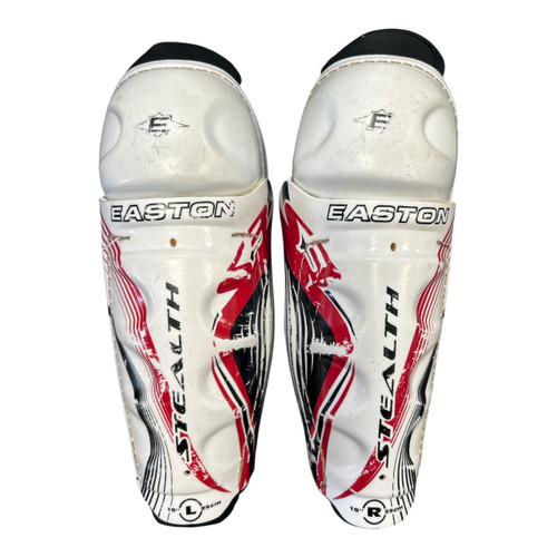 Vist Large View of Product Image Which is Used Easton STEALTH Junior Shin Guards White 10"