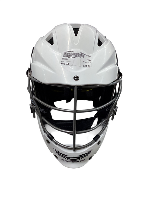 Vist Large View of Product Image Which is Used Cascade CS-R Lacrosse Helmet White 