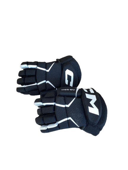 Vist Large View of Product Image Which is Used CCM AS 550 Junior Gloves Black 8"