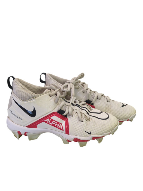 Vist Large View of Product Image Which is Used Nike ALPHA Jr FB Cleats White Junior 04