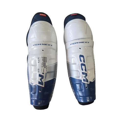 Vist Large View of Product Image Which is Used CCM NEXT 10INCH SG Junior Shin Guards White 10"