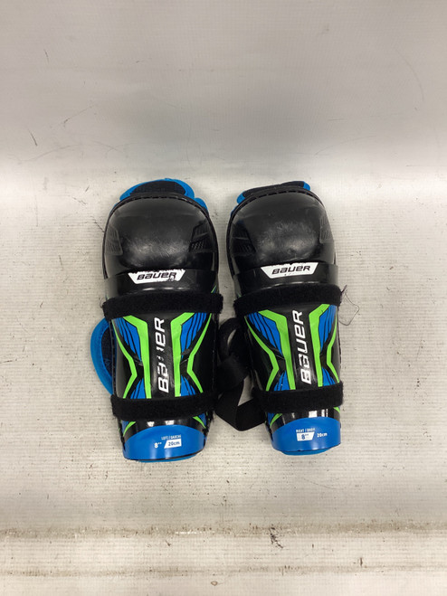 Vist Large View of Product Image Which is Used Bauer X Youth Shin Guards Black 8"