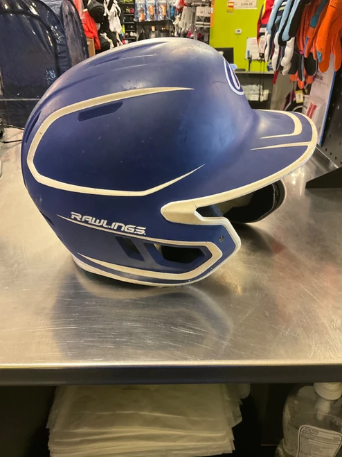 Vist Large View of Product Image Which is Used Rawlings 6 3/8-7 1/2 Batting Helmet No Mask Royal Blue MD