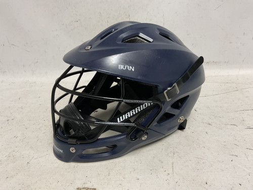 Vist Large View of Product Image Which is Used Warrior BURN JR Lacrosse Helmet Navy Blue LG