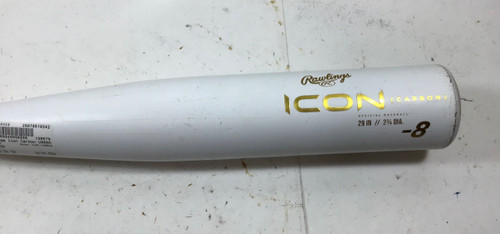 Vist Large View of Product Image Which is Used Rawlings ICON CARBON BB/SB USSSA 2 3/4 Bat 29" -8