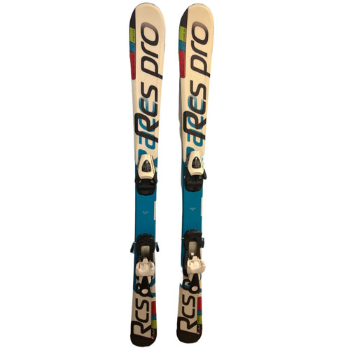Vist Large View of Product Image Which is Used Rossignol RCS Pro Boys DH Ski/Binding Carolina Blue And White 110 cm