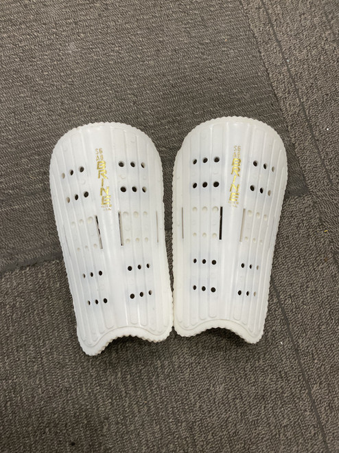 Vist Large View of Product Image Which is Used Brine Soccer Shin Guards Adult White LG
