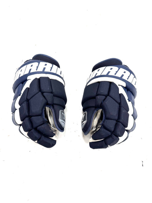 Vist Large View of Product Image Which is Used Warrior BAR DOWN Senior Gloves Navy Blue 14"