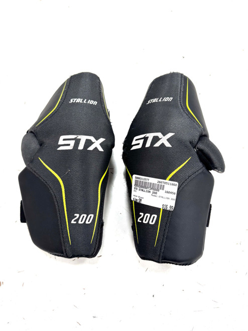 Vist Large View of Product Image Which is Used STX STALLION 200 Lacrosse Arm Pads/Guards Black SM