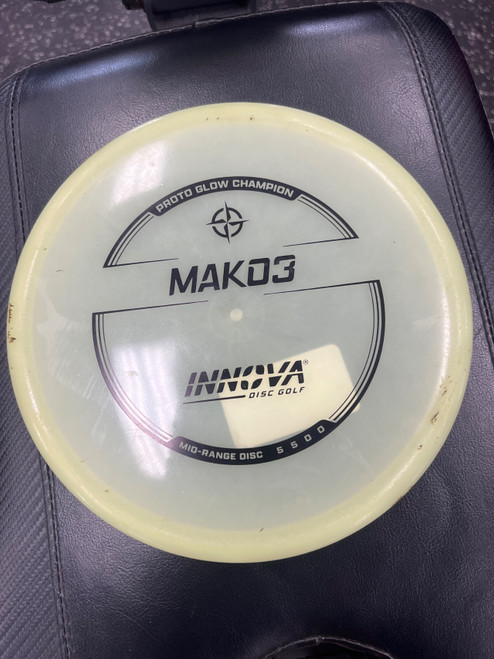 Vist Large View of Product Image Which is Used Innova MAKO3 PROTO GLOW CHAMPION Disc Golf Mid Range None