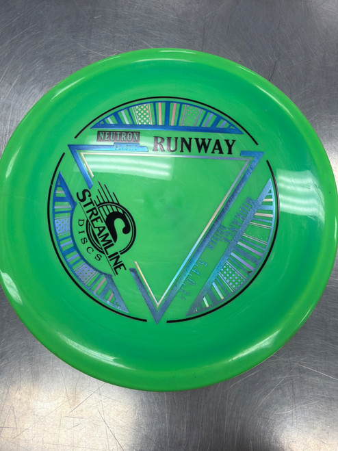 Vist Large View of Product Image Which is Used Streamline NEUTRON RUNWAY Disc Golf Mid Range Green