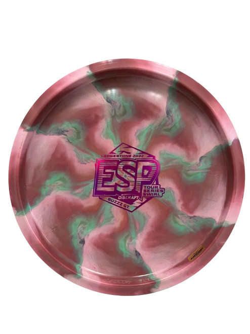 Vist Large View of Product Image Which is Used Discraft ESP Tour Series Swirl Buzzz GT 178g Disc Golf Mid Range Pink