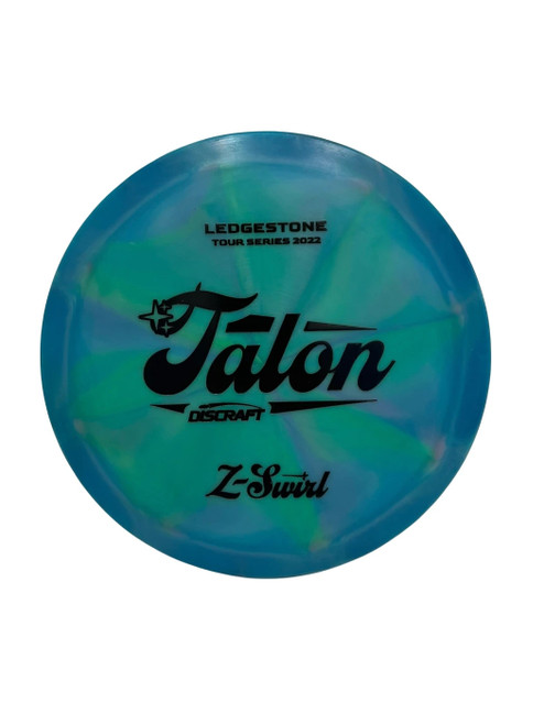 Vist Large View of Product Image Which is Used Discraft Z-Swirl Talon 170g Disc Golf Driver Royal Blue 