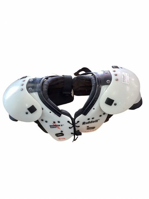 Vist Large View of Product Image Which is Used Riddell WARRIOR II FB Shoulder Pads White MD