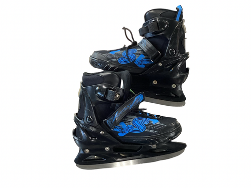 Vist Large View of Product Image Which is Used SOFTMAX BOYS ICE SKATES Youth Speed Skate Royal Blue And Black Youth 06.0