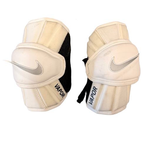 Vist Large View of Product Image Which is Used Nike VAPOR Lacrosse Arm Pads/Guards White LG