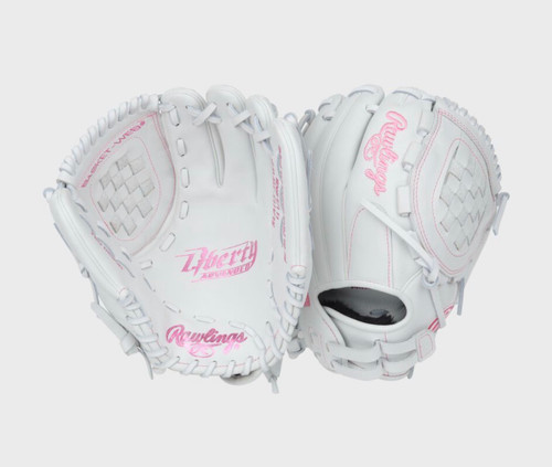 Vist Large View of Product Image Which is New LIBERTY ADVANCED 11.5IN RHT SOFTBALL GLOVE WHITE/PINK