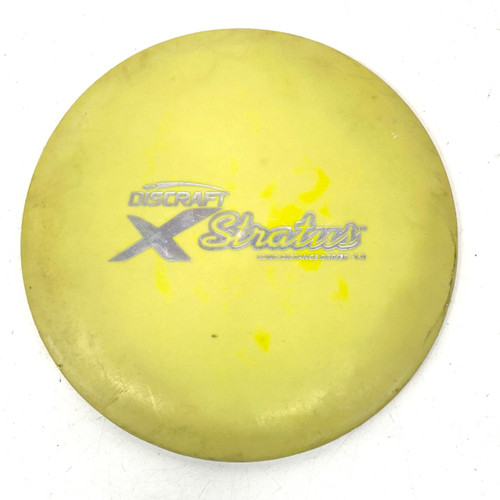 Vist Large View of Product Image Which is Used Discraft X LINE STRATUS Disc Golf Driver Lime Green 180g