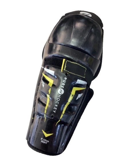 Vist Large View of Product Image Which is Used Pure Hockey SHIN GARDS Youth Shin Guards Black 10"