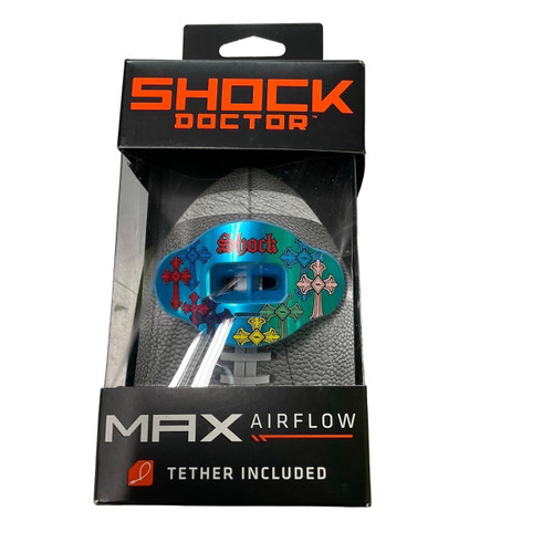 Vist Large View of Product Image Which is New Shock Doctor MAX AIRFLOW BLUE DRIP