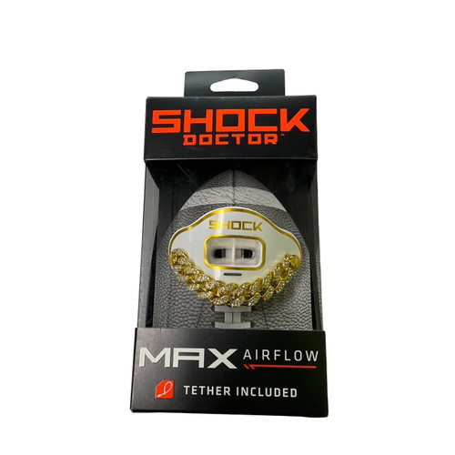 Vist Large View of Product Image Which is New Shock Doctor MAX AIRFLOW 3D BLING WH/GLD