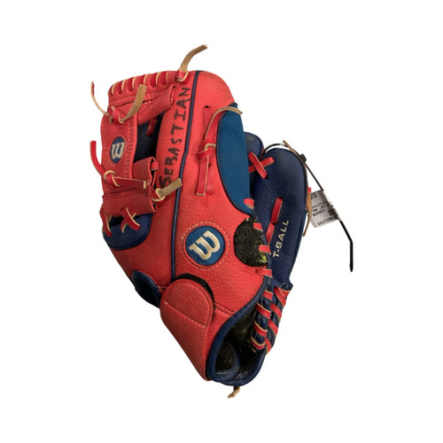 Vist Large View of Product Image Which is Used Wilson A02RB2210WRRT BB/SB Glove RH Throw Red 10"
