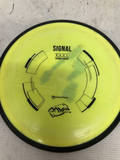 Vist Large View of Product Image Which is Used MVP NEUTRON SIGNAL Disc Golf Driver Yellow 170g