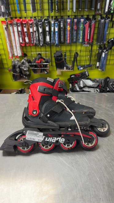 Vist Large View of Product Image Which is Used Rollerblade MICROBLADE 2-5 Junior Rec Fitness Skates Black Adjustable
