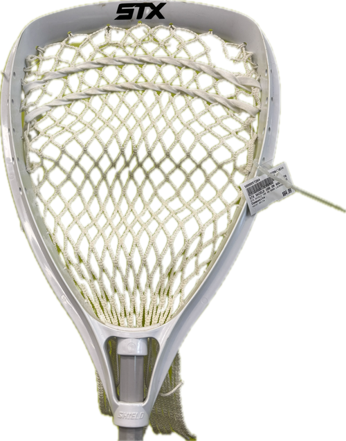 Vist Large View of Product Image Which is Used STX SHIELD 100 ON 6000 LACROSSE GOALIE STICK Men Def/LSM Complete Stick White