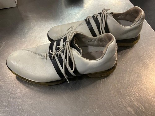 Vist Large View of Product Image Which is Used Adidas Mens Golf Shoes White Senior 10