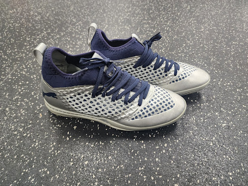 Vist Large View of Product Image Which is Used Puma Future Net Fit Soccer Indoor Shoes Grey Senior 7