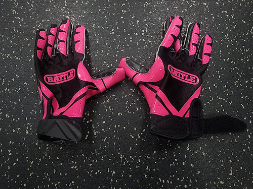 Vist Large View of Product Image Which is Used Battle Sports DOUBLE THREAT FB Gloves Pink MD
