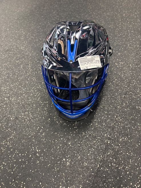 Vist Large View of Product Image Which is Used Cascade XRS YOUTH BLUE CHROME MASK Lacrosse Helmet Royal Blue And Chrome One Size