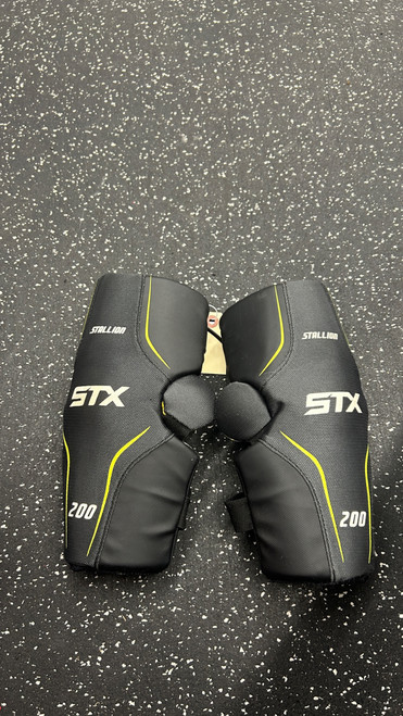 Vist Large View of Product Image Which is Used STX STALLION 200 Lacrosse Arm Pads/Guards Black MD