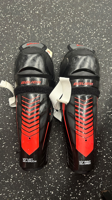Vist Large View of Product Image Which is Used Bauer LIL SPORT Youth Shin Guards Black 10"