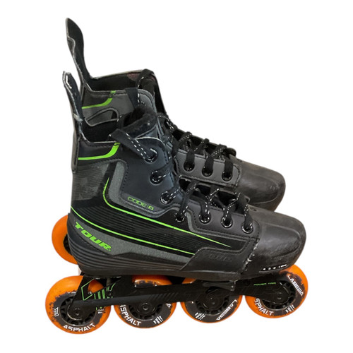Vist Large View of Product Image Which is Used CODE 9 TOUR 1-4 Junior Rec Fitness Skates Black Adjustable