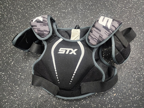 Vist Large View of Product Image Which is Used STX STALLION 75 Lacrosse Shoulder Pads Black SM