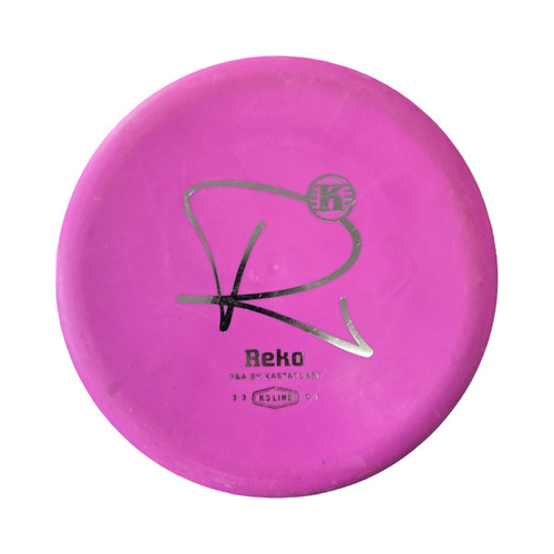 Vist Large View of Product Image Which is Used Kastaplast REKO K3 LINE PUTTER Disc Golf Putter Neon Pink