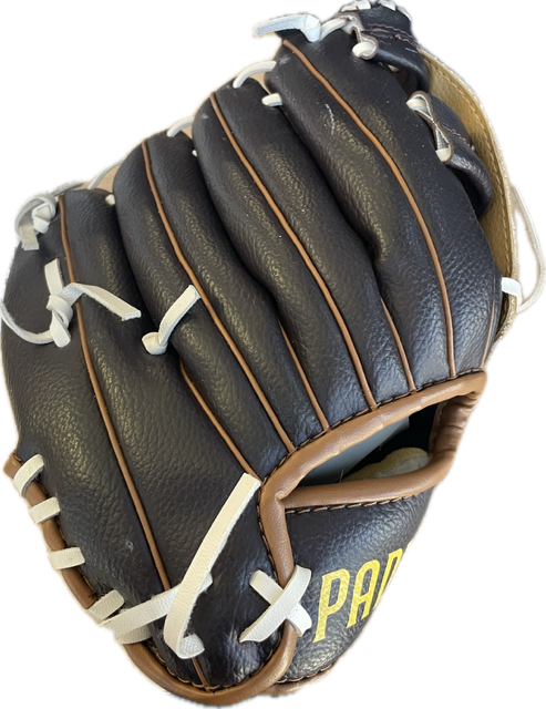 Vist Large View of Product Image Which is Used Franklin SD PADRES Baseball Glove RH Throw Brown 9 1/2"
