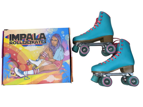 Vist Large View of Product Image Which is Used Impala SIDEWALK Senior Roller Quad Skates Turquoise Senior 8