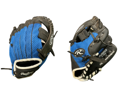 Vist Large View of Product Image Which is Used Rawlings PLAYERS SERIES BB/SB Glove RH Throw Black And Navy Blue 9"