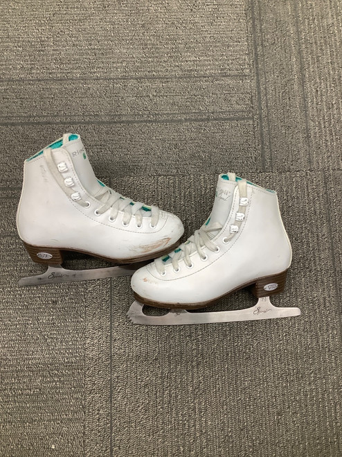 Vist Large View of Product Image Which is Used Riedell GIRLS FIGURE Girls Figure Skate White Youth 13.0