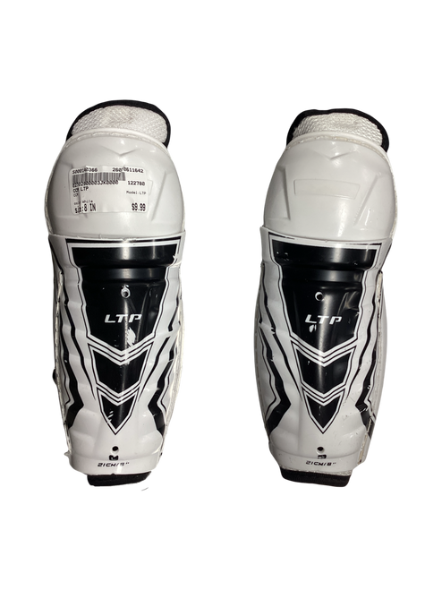 Vist Large View of Product Image Which is Used CCM LTP Youth Shin Guards White 8"
