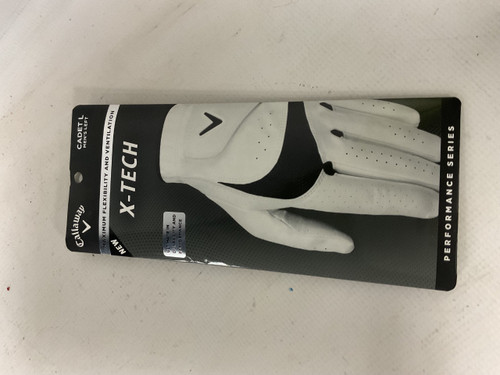 Vist Large View of Product Image Which is Used Callaway X-TECH CADET Mens Golf Glove White LG